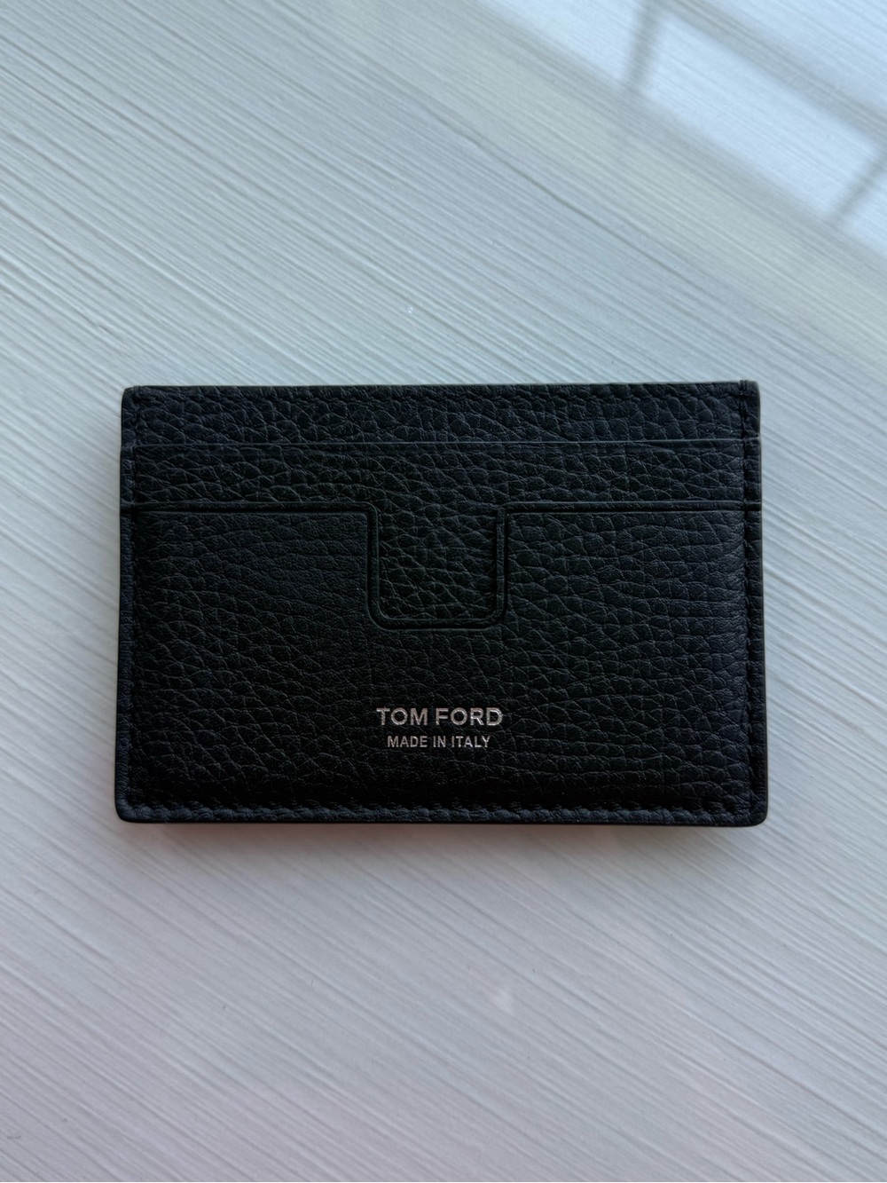Tom Ford Black Pebbled Leather Card Holder NWOT